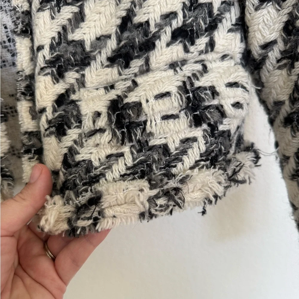 IRO Tweed Houndstooth Jacket Small Black and White - Picture 6 of 9